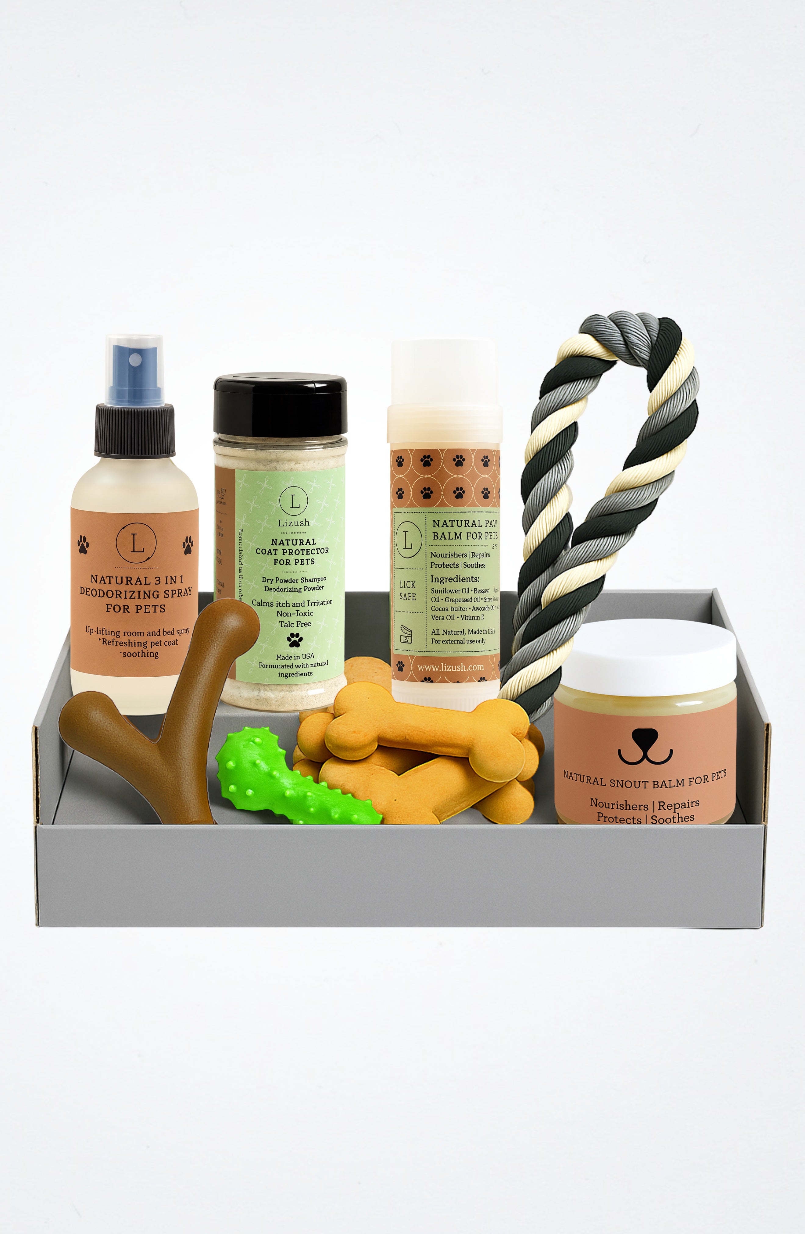 Pet Pampering Gift Box -All-Natural Pet Wellness Kit – Soothing Balms & Herbal Coat Powder-0