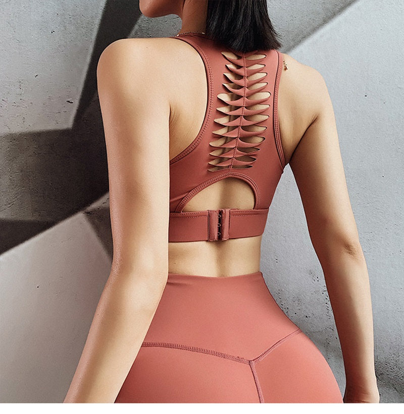 Yoga Crop Top Push up Underwear Gym Running Shockproof Shirt-1