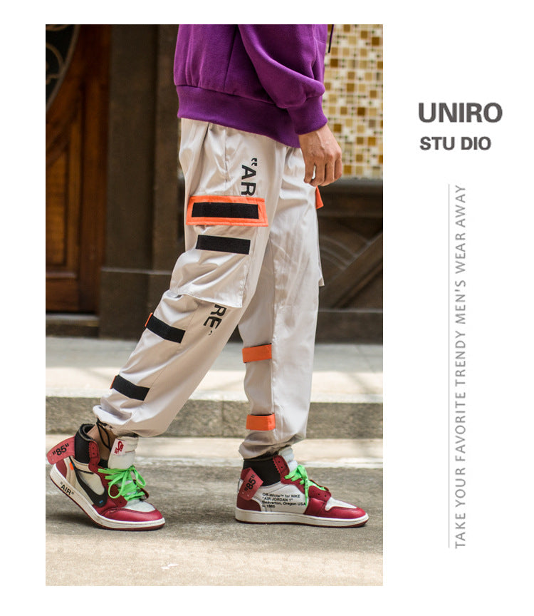 Men's Side Pockets Cargo Harem Pants Hip Hop Casual Male Tatical Joggers Trousers Fashion Casual Streetwear Pants-0