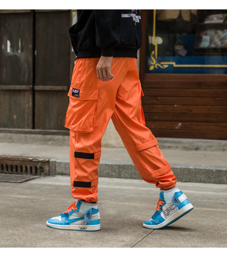 Men's Side Pockets Cargo Harem Pants Hip Hop Casual Male Tatical Joggers Trousers Fashion Casual Streetwear Pants-4