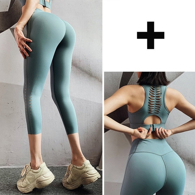 Yoga Crop Top Push up Underwear Gym Running Shockproof Shirt-17