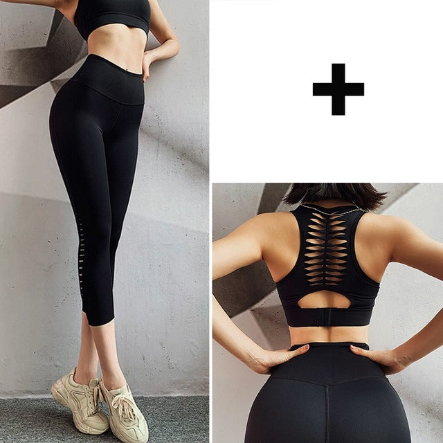 Yoga Crop Top Push up Underwear Gym Running Shockproof Shirt-15