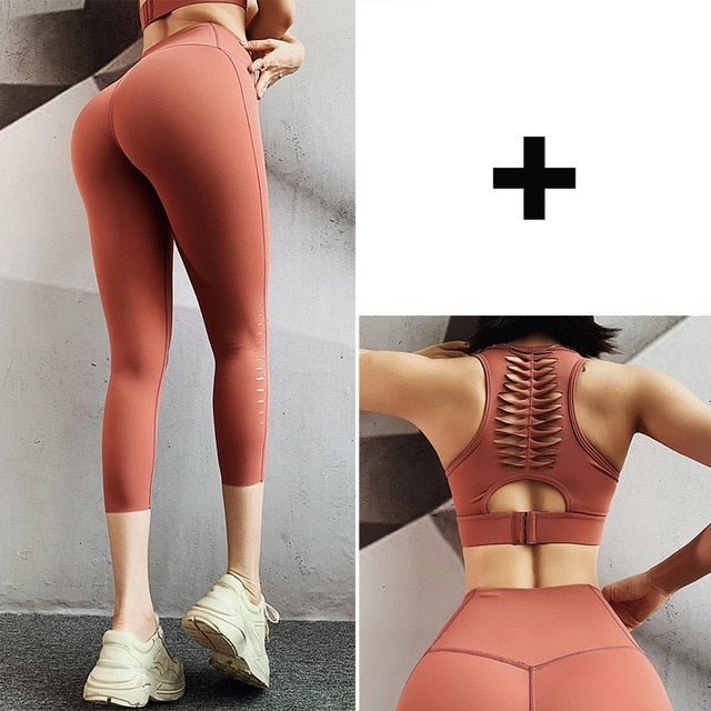 Yoga Crop Top Push up Underwear Gym Running Shockproof Shirt-14