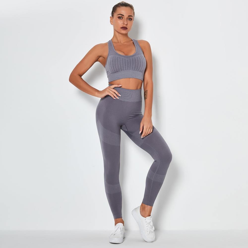 Seamless Yoga Fitness Set Women Sportswear Tank Bra Crop Top Leggings Pants Workout Clothes Gym Clothing 2 Piece Yoga Tracksuit-6