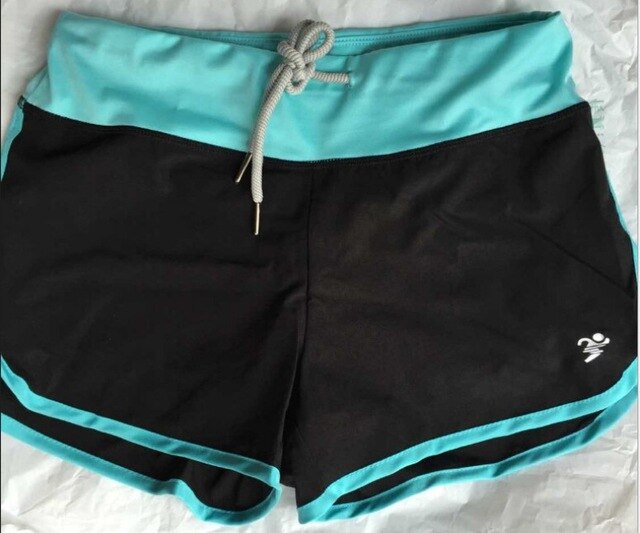 Women Color Patchwork Yoga Shorts Loose Drawstring Double Anti-exhaust Short Pants Casual Sports Running Gym Fitness Shorts-3