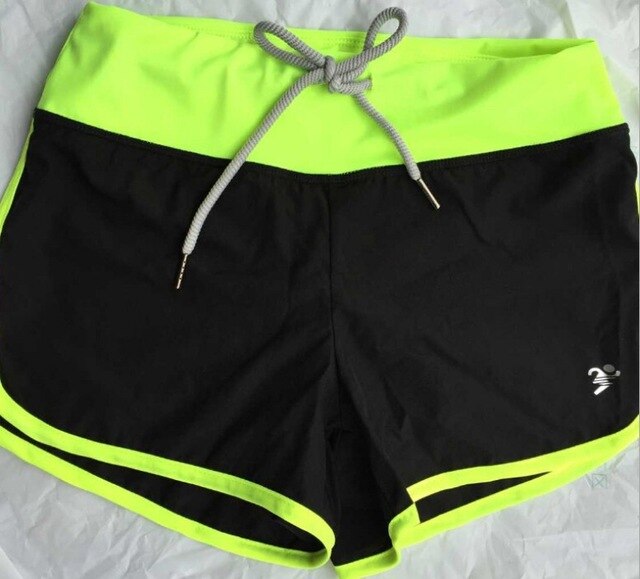 Women Color Patchwork Yoga Shorts Loose Drawstring Double Anti-exhaust Short Pants Casual Sports Running Gym Fitness Shorts-2