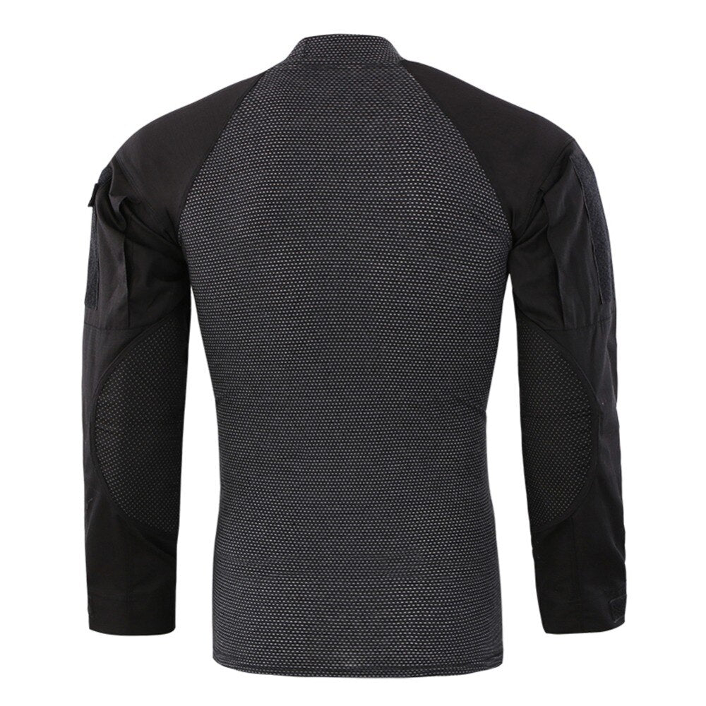 Mens T-shirts Long Sleeve Cotton Camouflage Tactical T Shirts Military Army Tshirts Man Airsoft Clothing-3