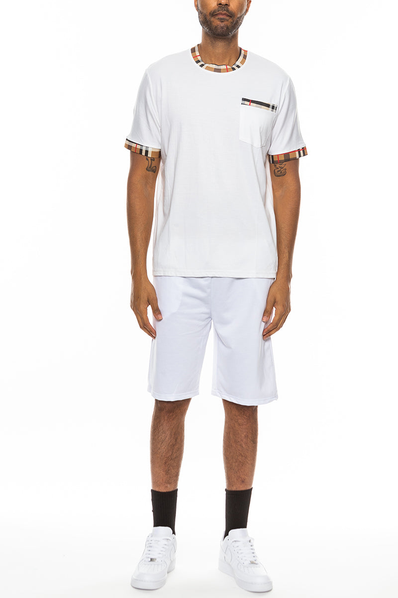 Checkered Detail Tshirt Short Set-4